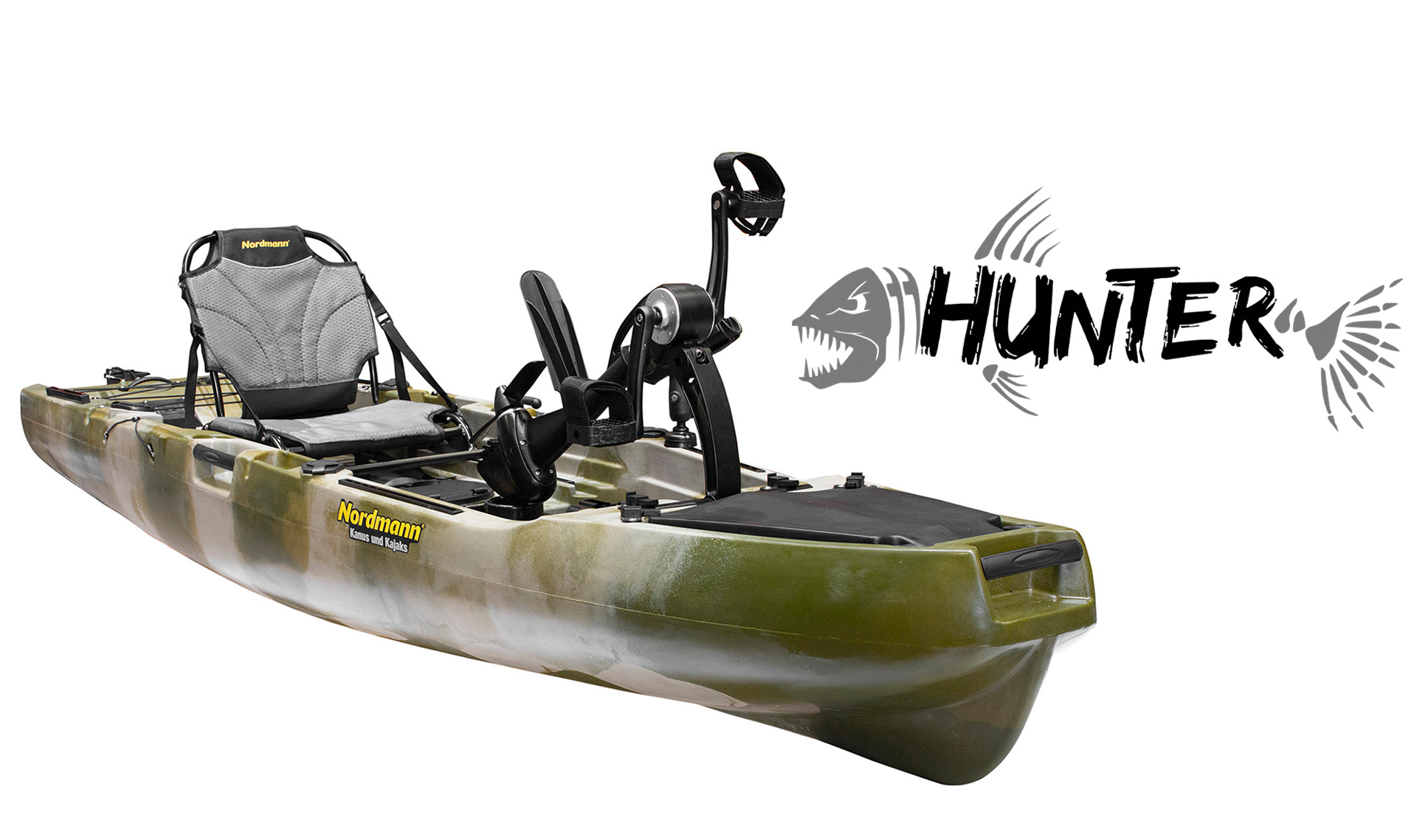 Nordmann® Hunter 10.5 Angelkajak Sit on Top inkl. Zahnstangen-Pedalantrieb