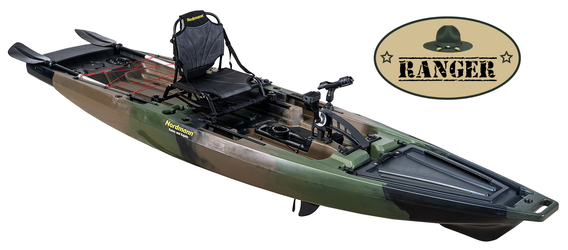 Nordmann® Ranger 12.5 Angelkajak Sit on Top inkl. Zahnstangen-Pedalantrieb | B-Ware #19
