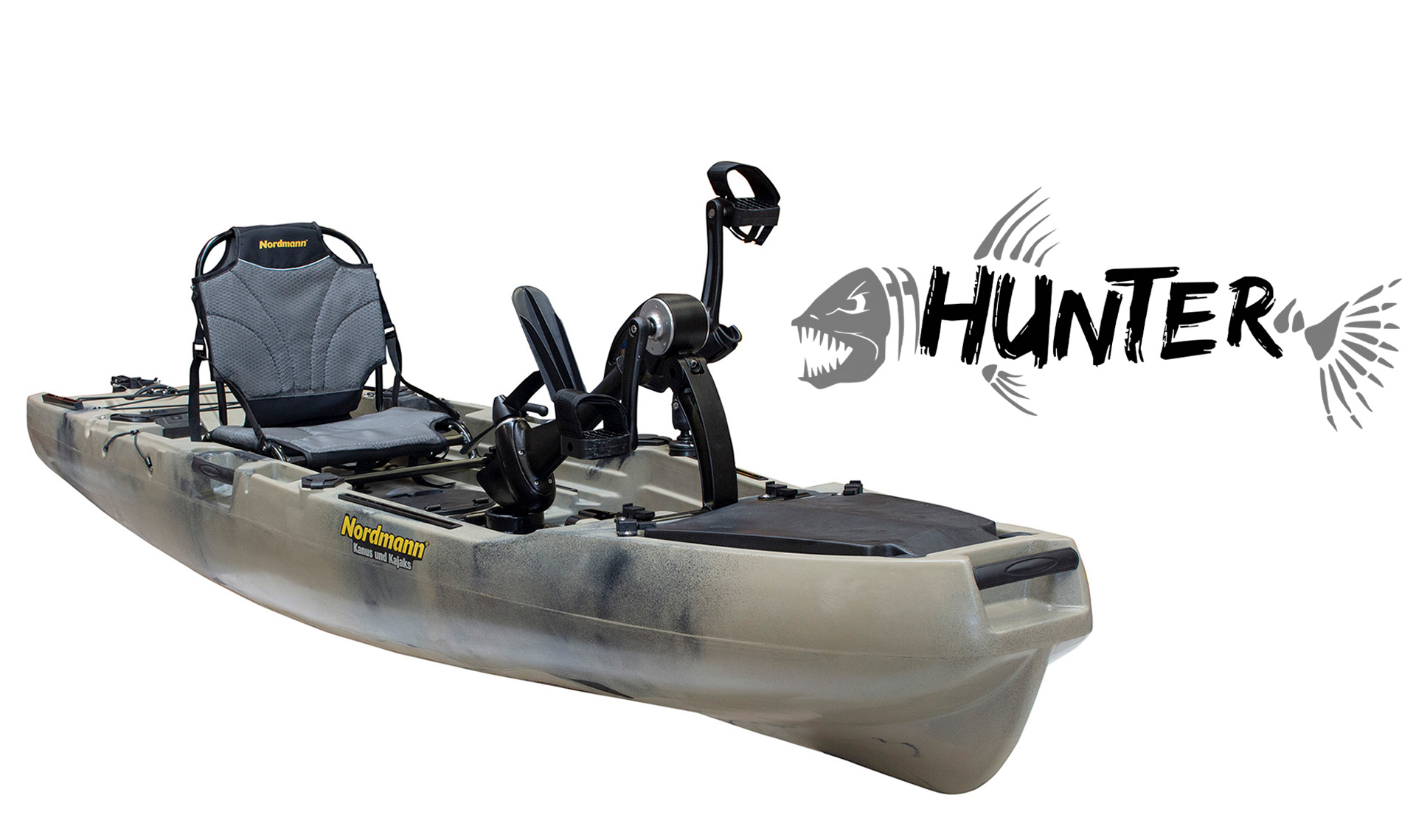 Nordmann® Hunter 10.5 Angelkajak Sit on Top inkl. Zahnstangen-Pedalantrieb