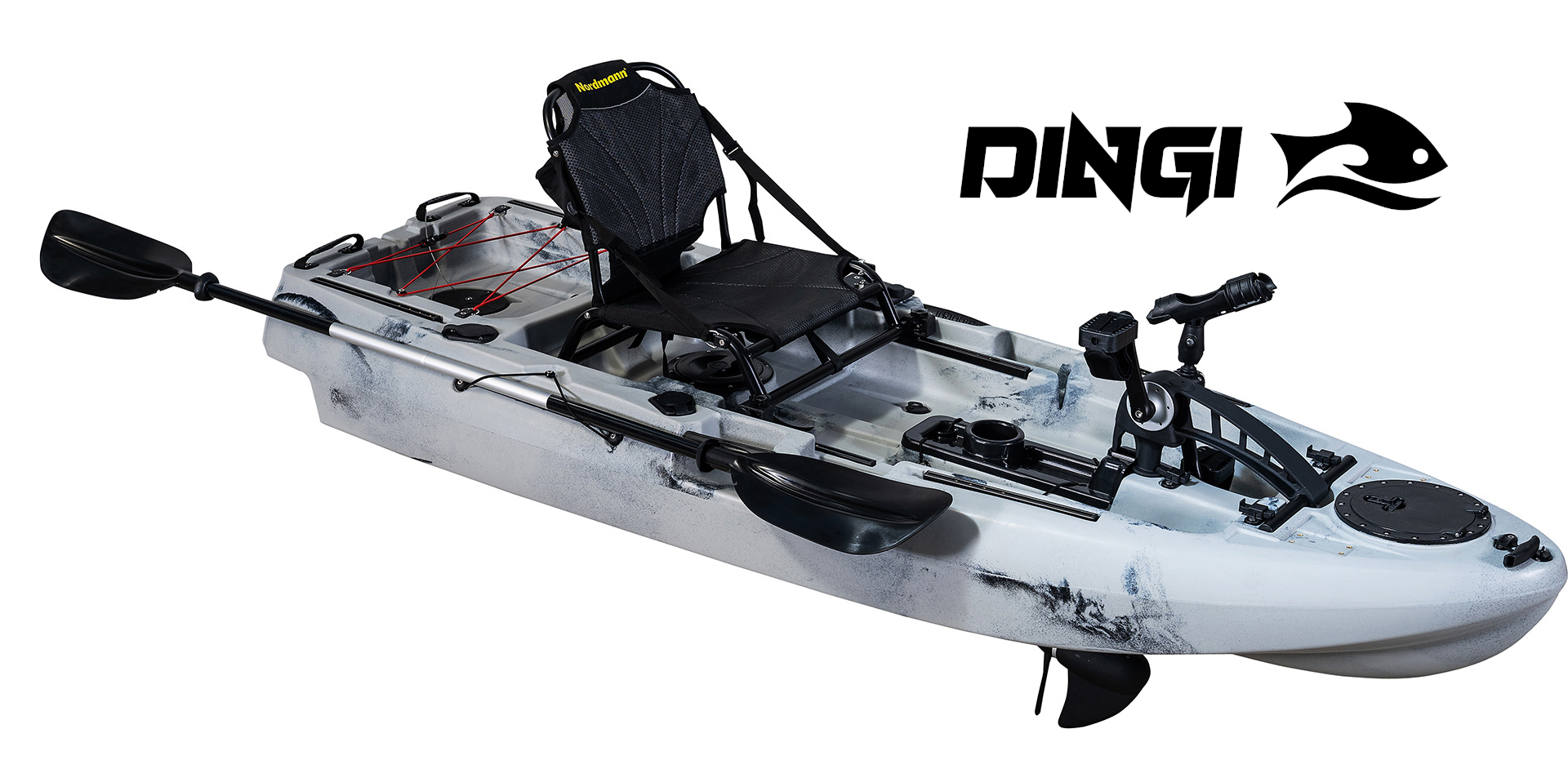 Nordmann® Dingi 250 - 8.2 Angelkajak Sit on Top inkl. Zahnstangen-Pedalantrieb