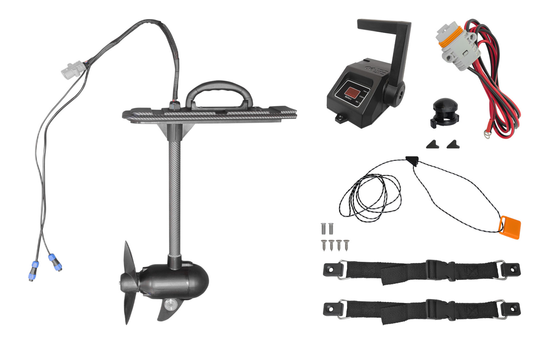 Elektromotor P750B 600 Watt für Nordmann® Angelkajaks inkl. Handsteuerung