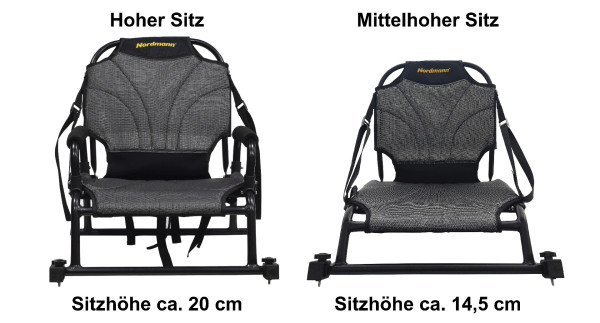 Nordmann® Komfort-Sitze für Angelkajaks in 2 verschiedenen Sitzhöhen
