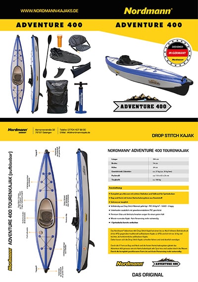 Nordmann® Drop Stitch Kajak Adventure 400 Flyer