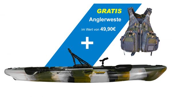 Nordmann® CF13-21 Angelkajak Sit on Top | Farbe: camo-petrol
