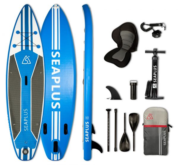 SEA PLUS Aufblasbares SUP Board LEGEND CLASSIC 10'6" inkl. Doppelpaddel, Soft-Sitz und Zubehör