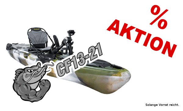 Nordmann® CF13-21 Angelkajak Sit on Top inkl. Zahnstangen-Pedalantrieb