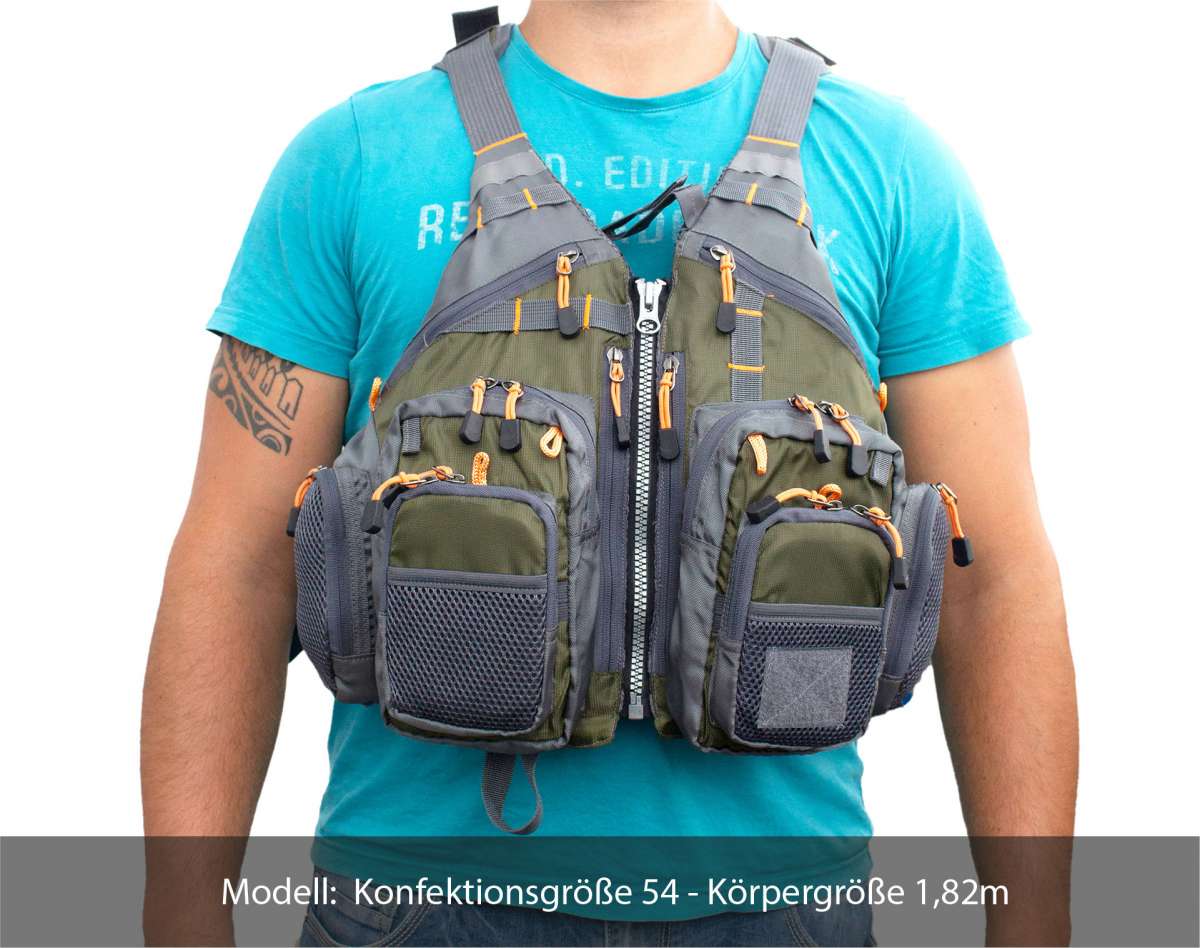3-in-1 Angelweste Mit Schwimmhilfe - Verstellbar Für Erwachsene 45-90kg