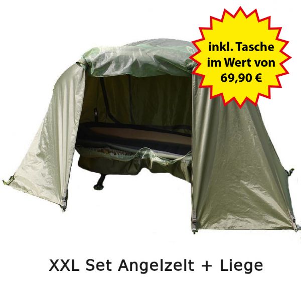 Nordmann® Angelzelt mit Karpfenliege Set XXL