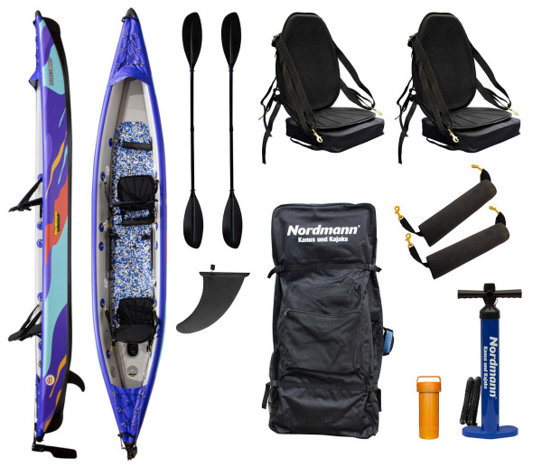 Nordmann® I-Kajak Racer 470 Drop Stitch Luftkajak 2-Sitzer inkl. Zubehör |Sonderedition