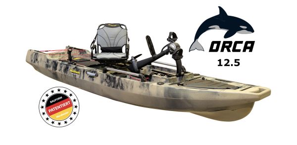 Nordmann® Orca 12.5 Angelkajak Sit on Top inkl. Zahnstangen-Pedalantrieb