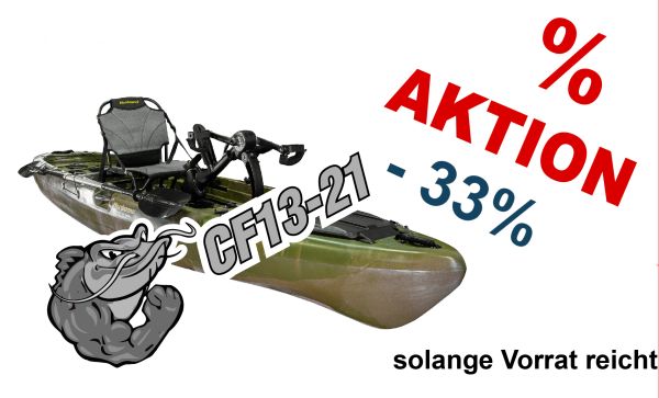 Nordmann® CF13-21 Angelkajak Sit on Top inkl. Zahnstangen-Pedalantrieb